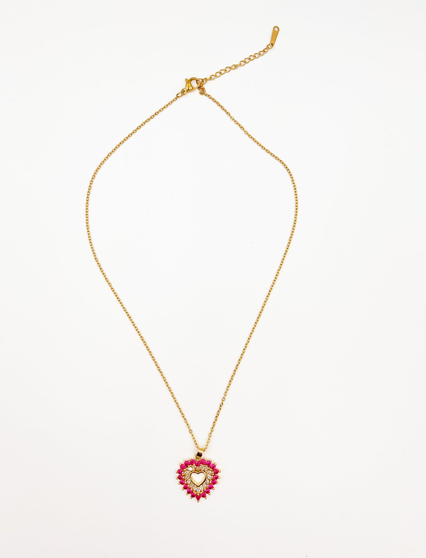 Pink Love Heart Necklace